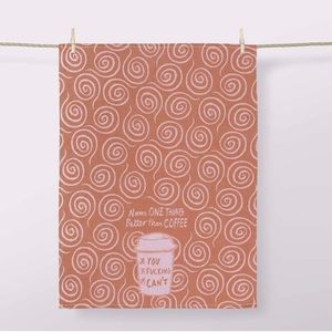 Blue Q 100% Cotton Jacquard Dish Towel Better Than Coffee Cocoa